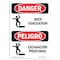 Signmission Safety Sign, OSHA Danger, 10" Height, Deep Evacuation Bilingual Spanish OS-DS-D-710-VS-1115 - alternate 1